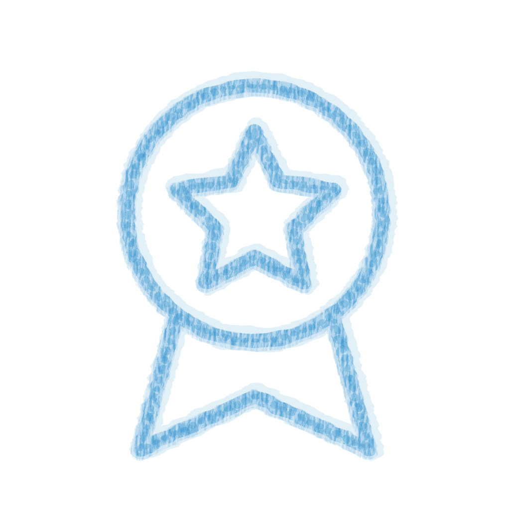 Chalk-style Award Badge Blue icon