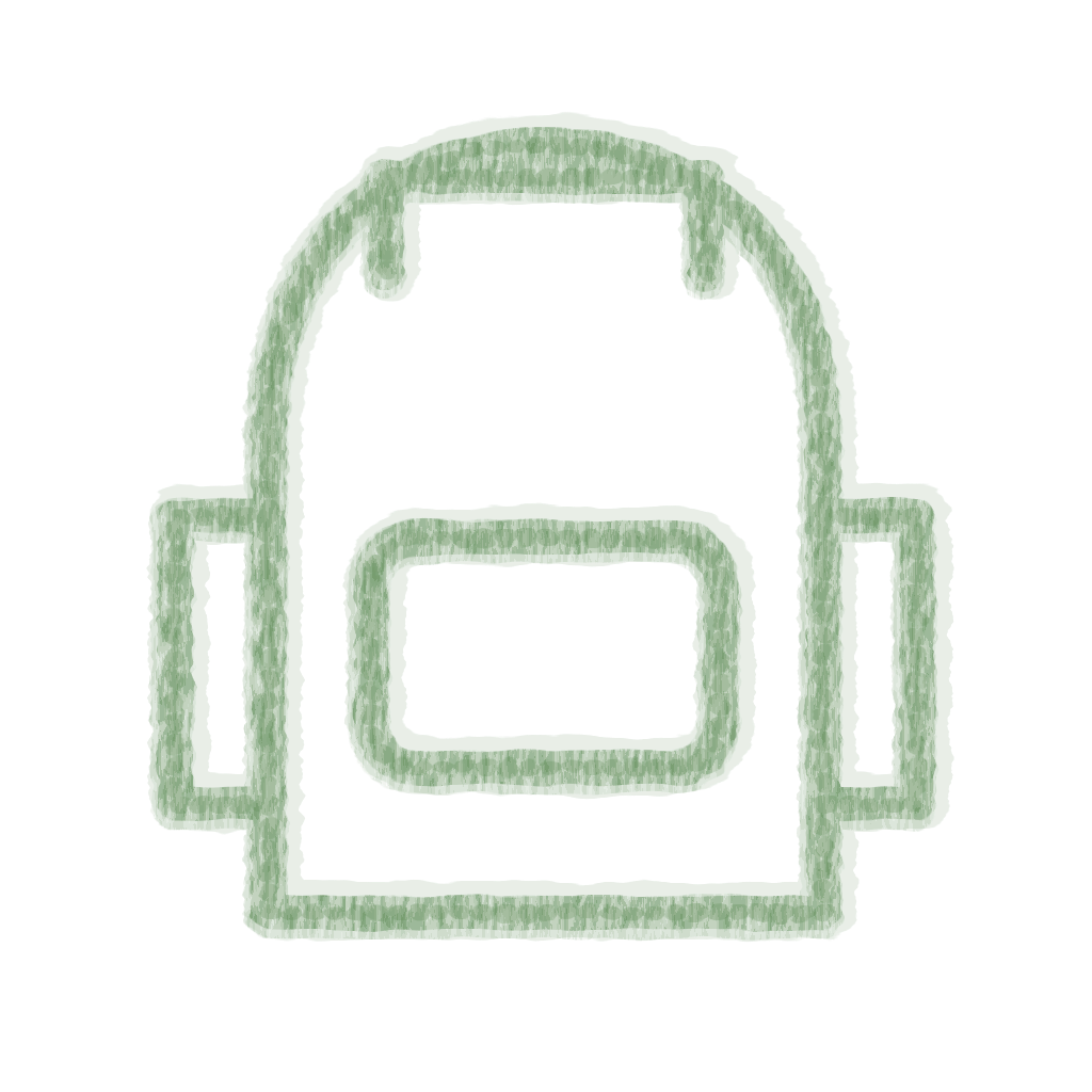 Chalk-style Backpack Green icon