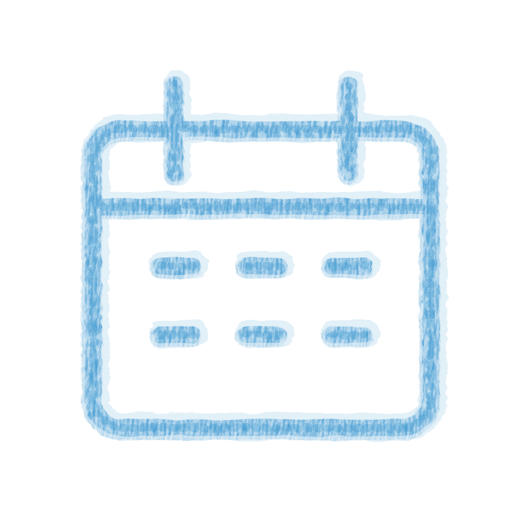 Chalk-style Calendar Blue icon