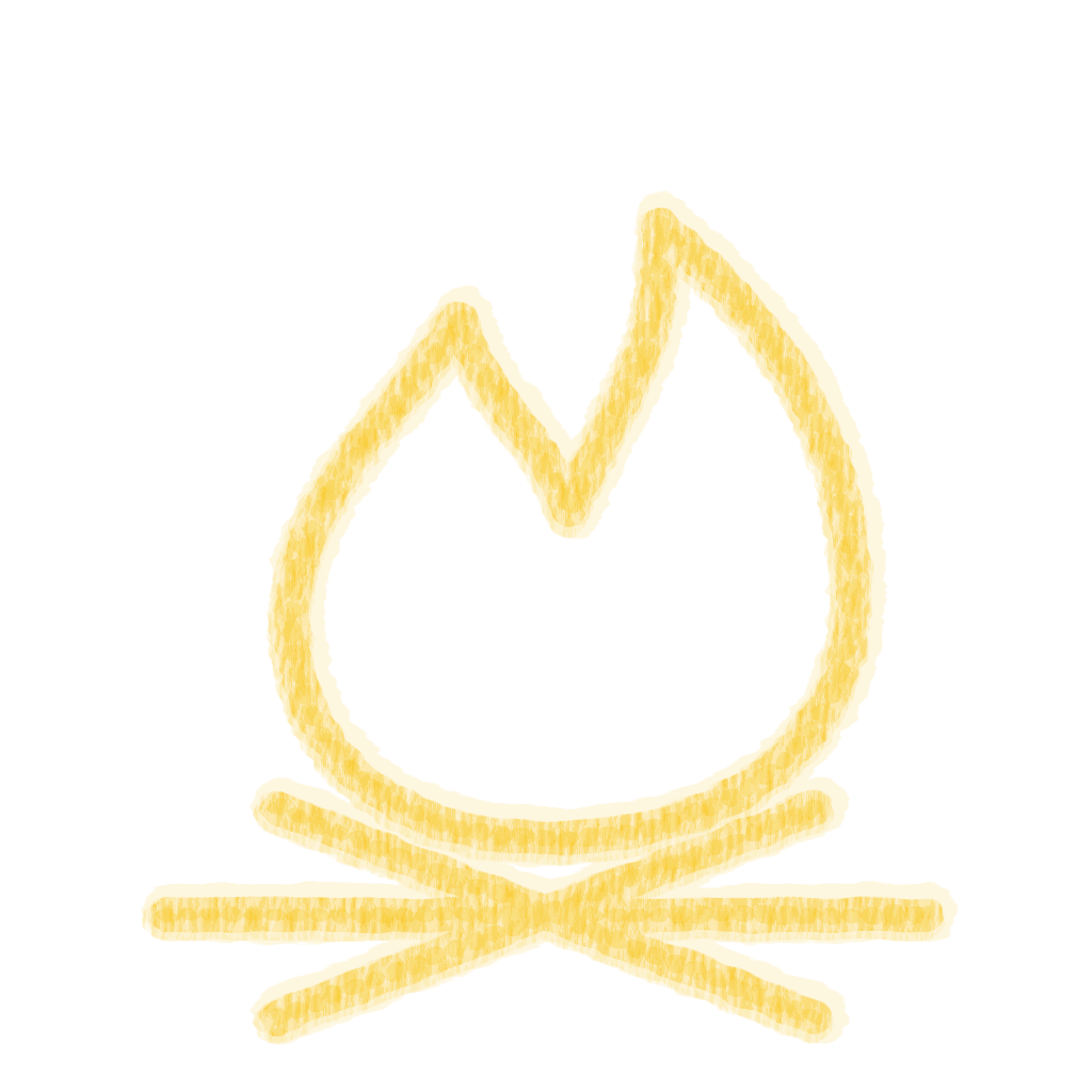 Chalk-style Campfire Yellow icon