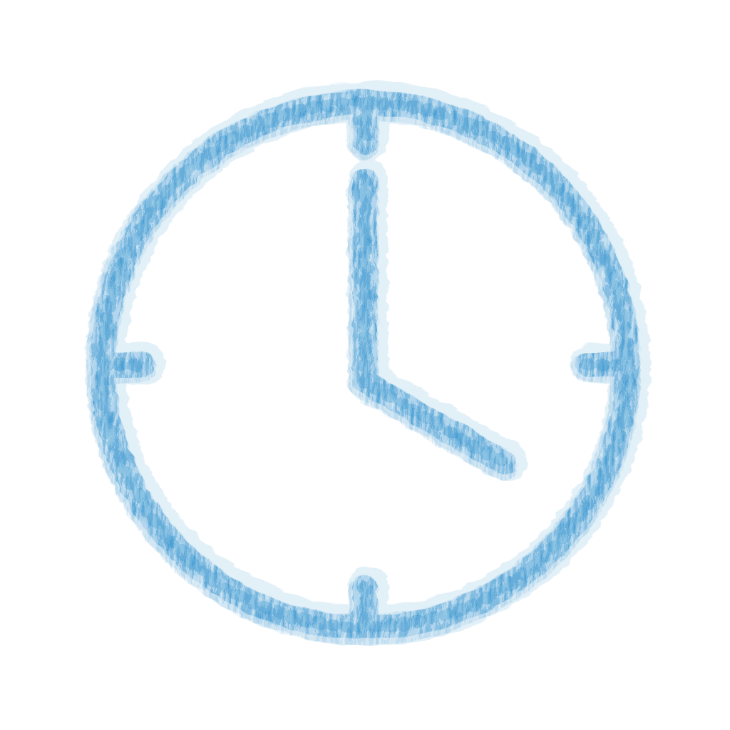 Chalk-style Clock Blue icon
