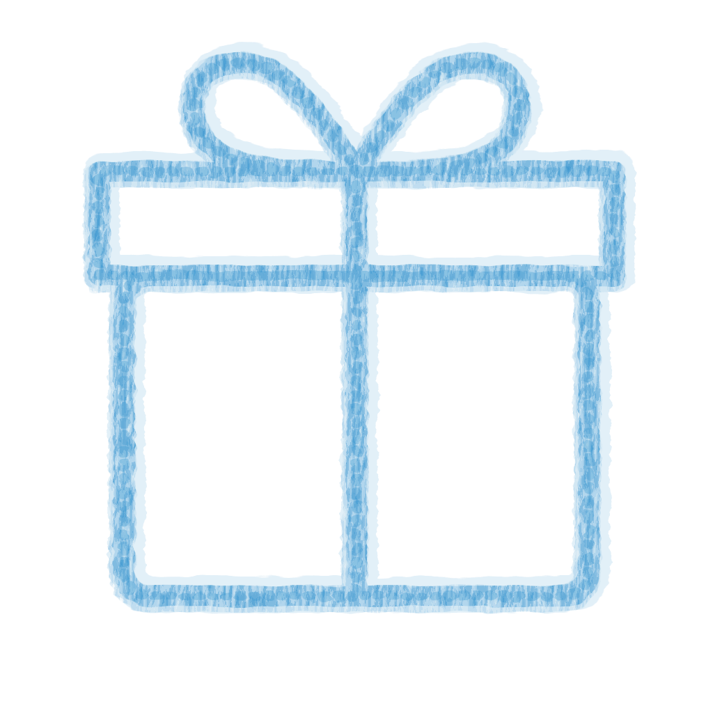 Chalk-style Gift Blue icon