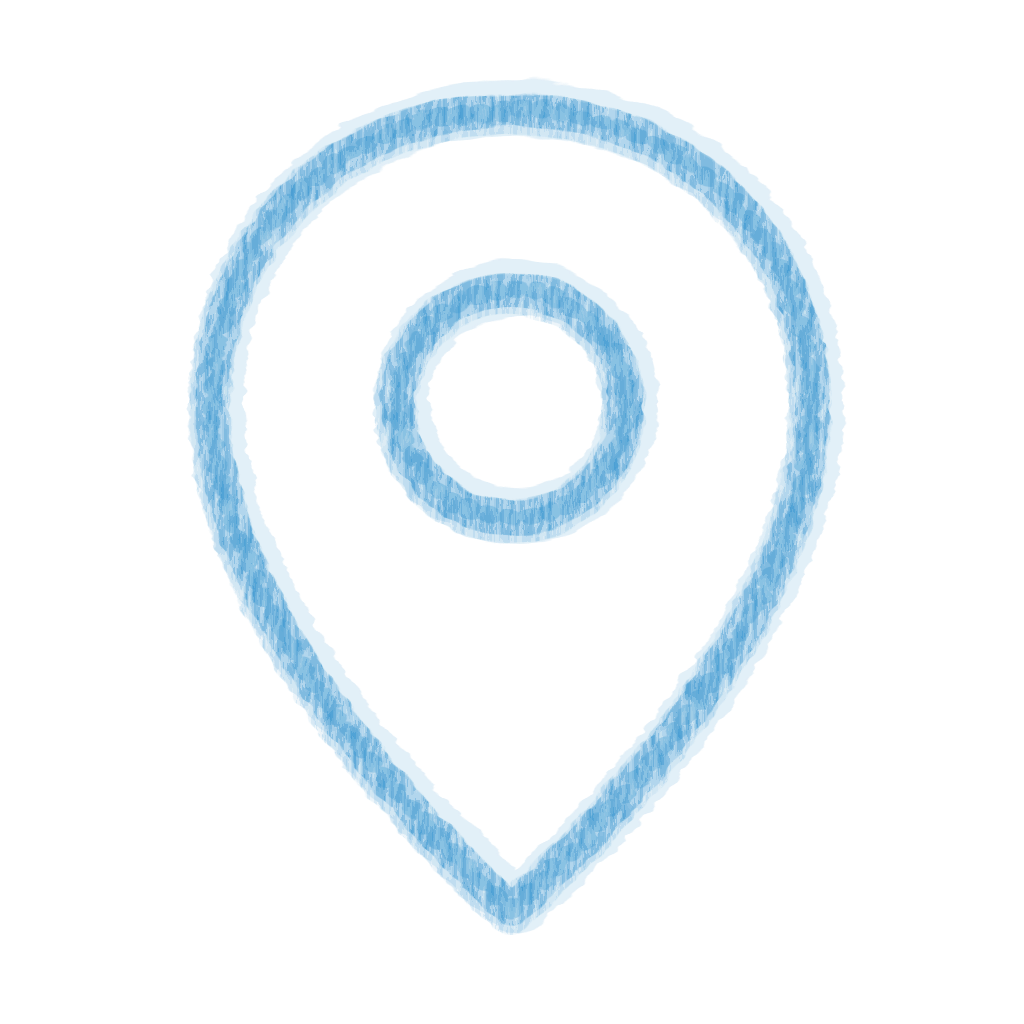 Chalk-style Location Pin Blue icon