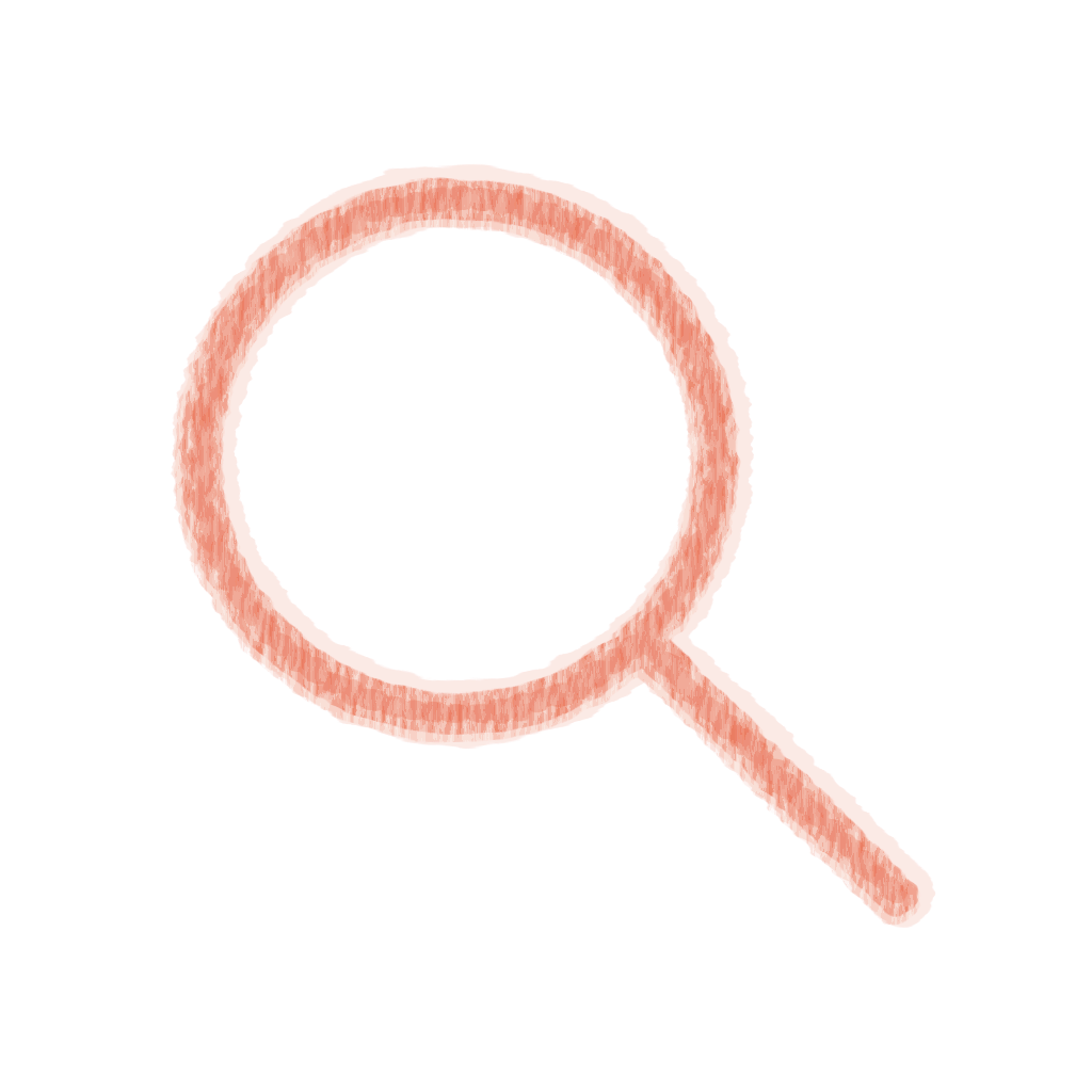 Chalk-style Magnifying Glass Coral icon