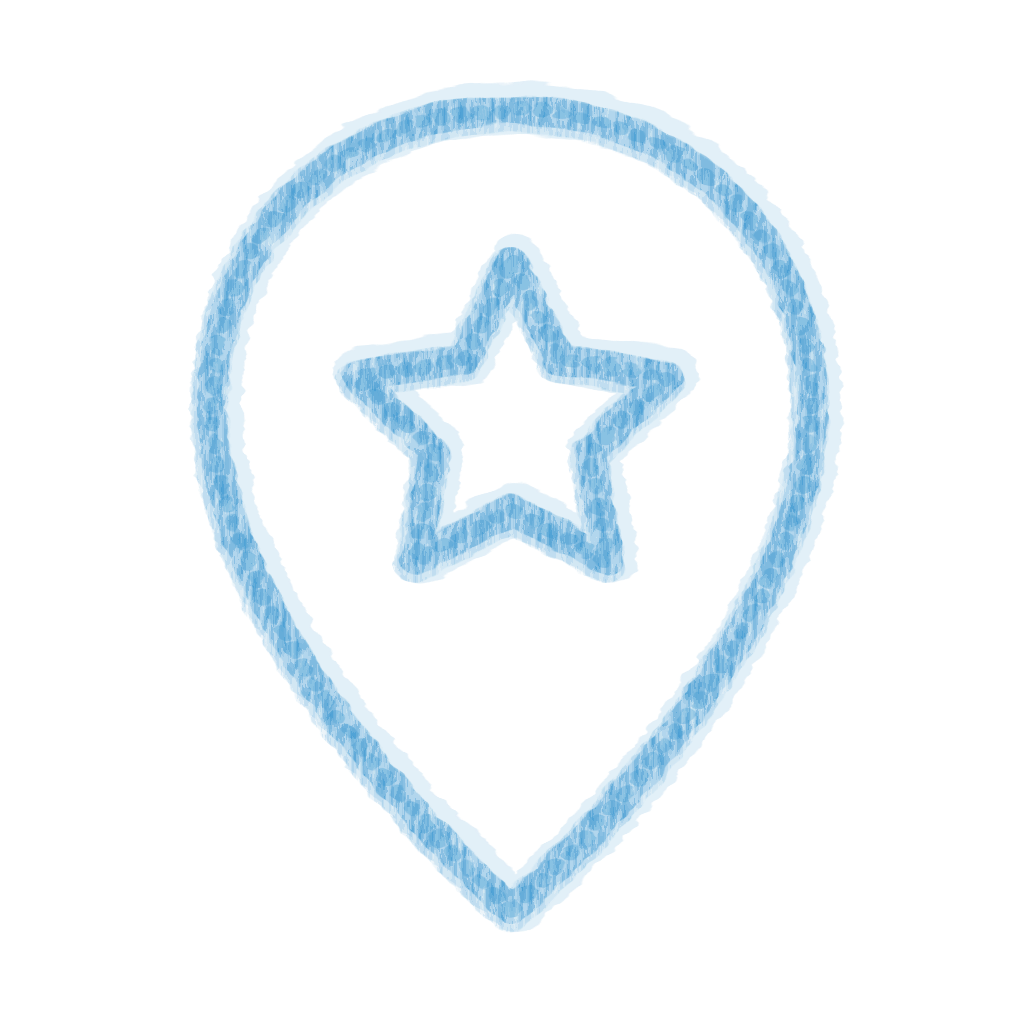 Chalk-style Map Pin Blue icon