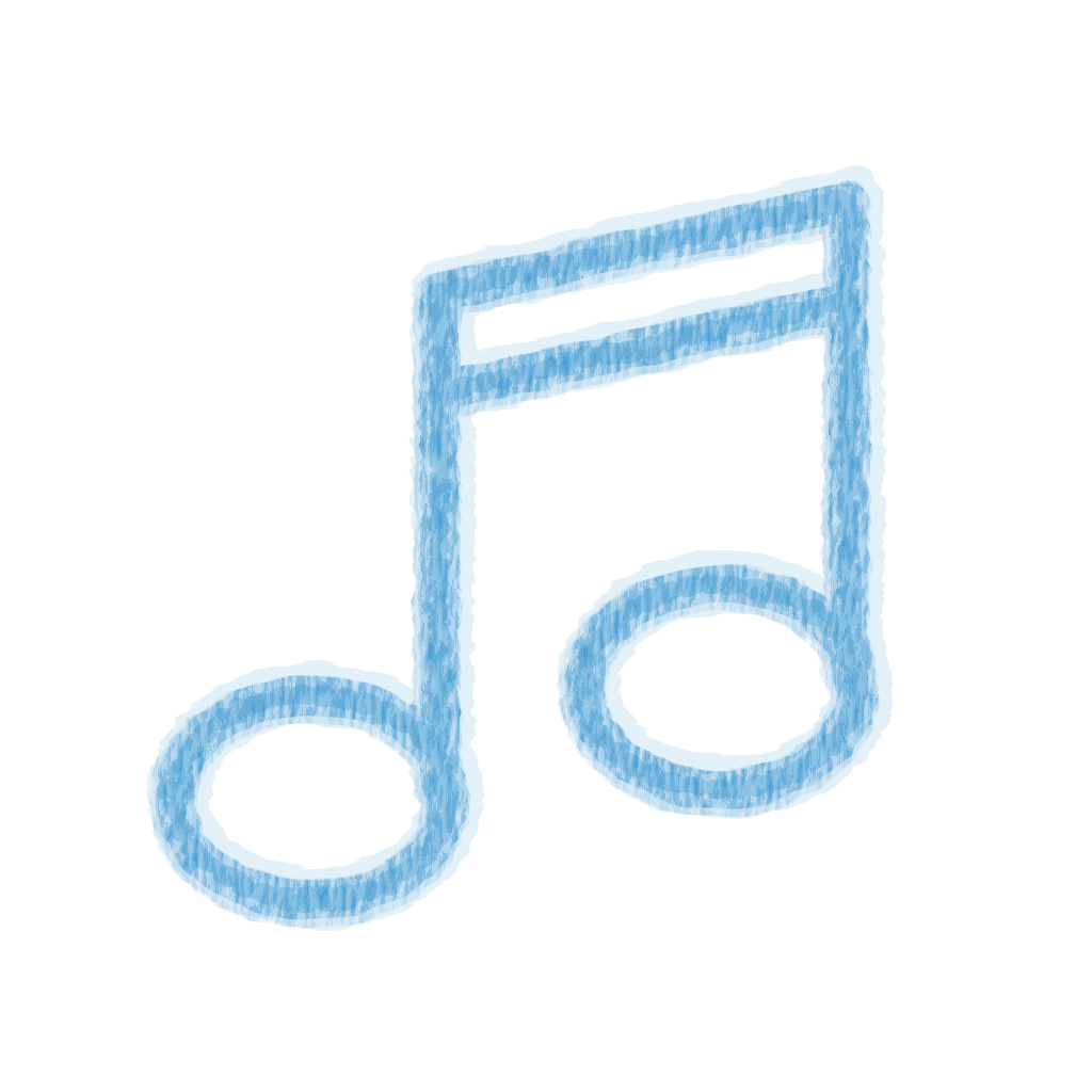 Chalk-style Music Note Blue icon