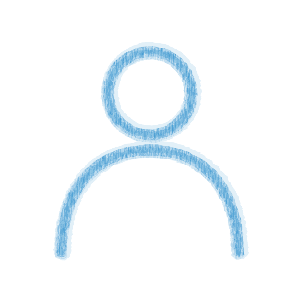 Chalk-style Person Blue icon