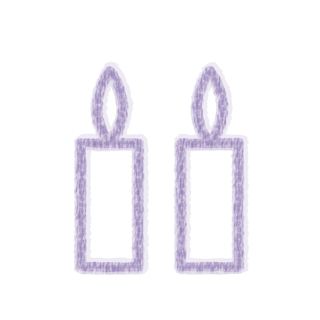 Chalk-style Shabbat Candles Purple icon