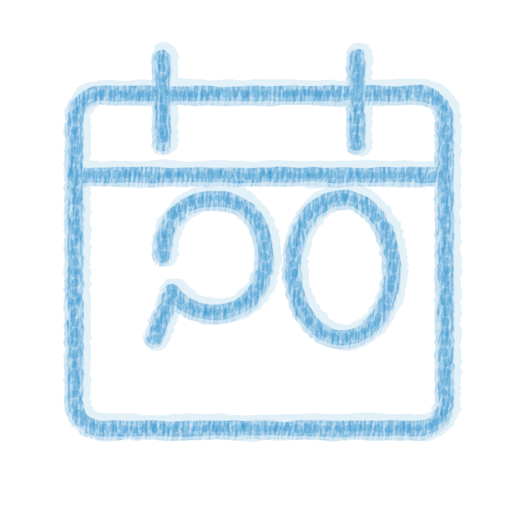 Camp Sisol chalk-style Calendar 90 Blue icon