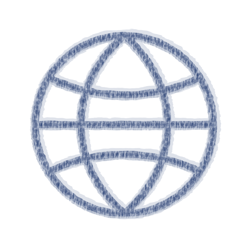 Camp Sisol chalk-style Globe Navy icon