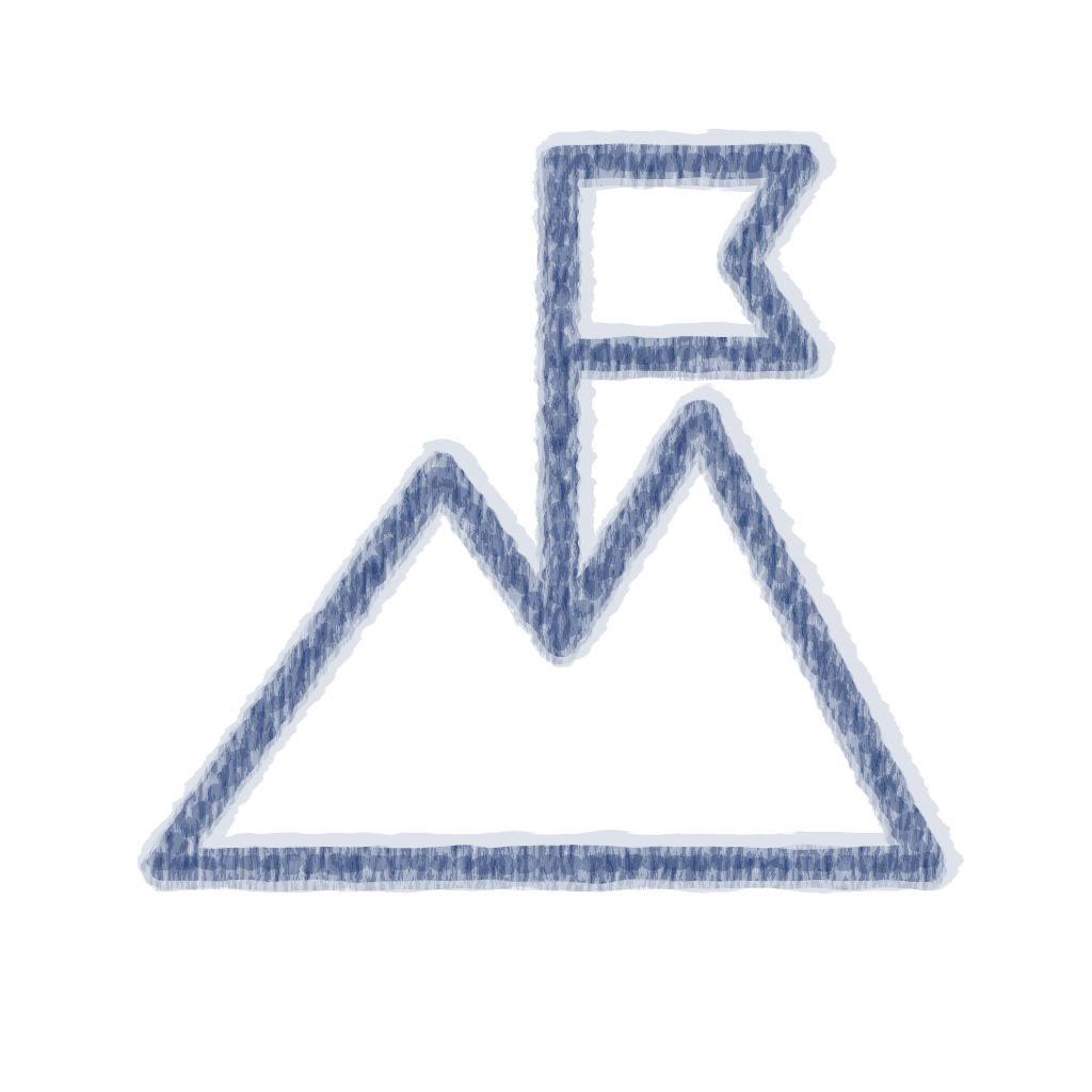 Camp Sisol chalk-style Mountain Flag Navy icon