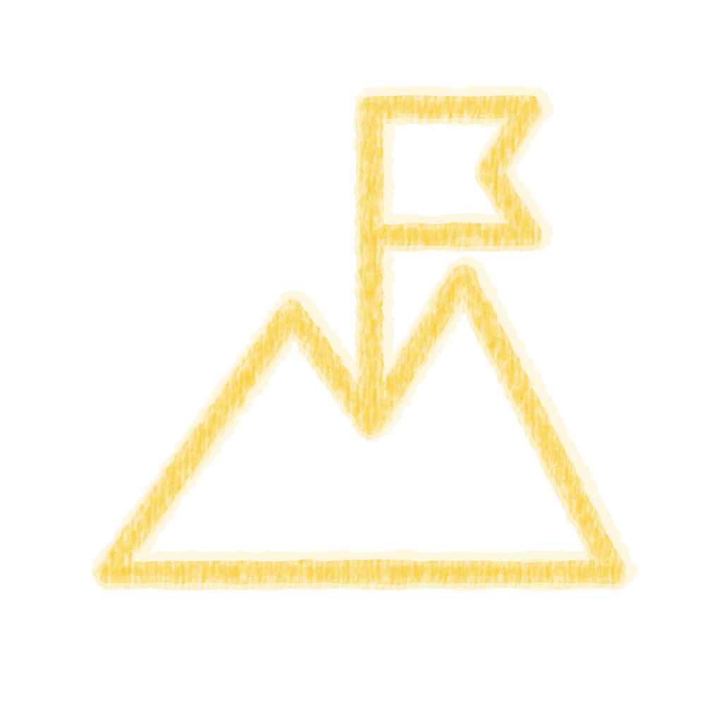 Camp Sisol chalk-style Mountain Flag Yellow icon