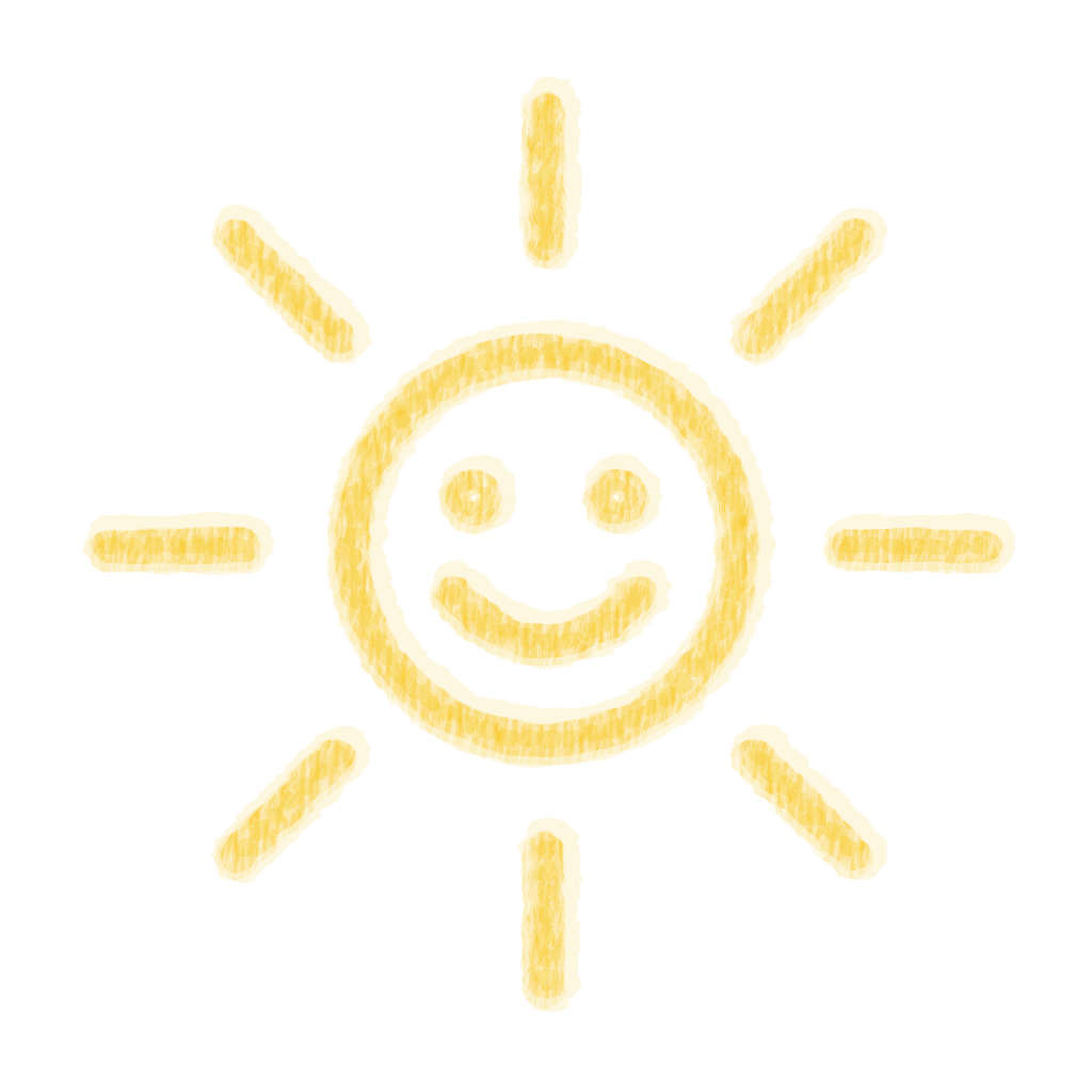 Chalk-style Sun Smile Yellow icon