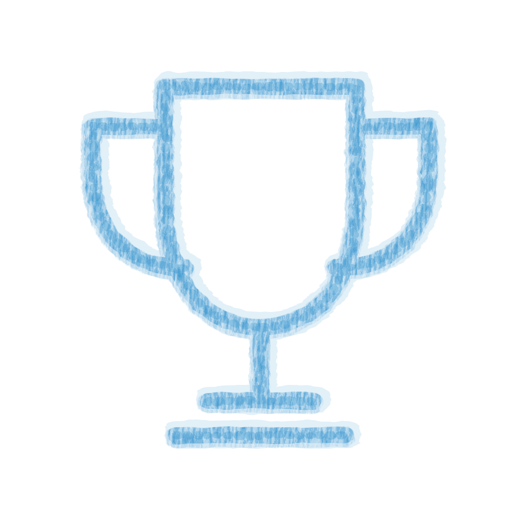 Chalk-style Trophy Blue icon