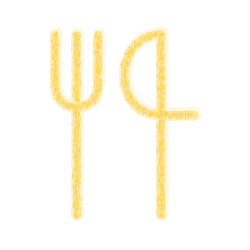 Chalk-style Utensils Yellow icon